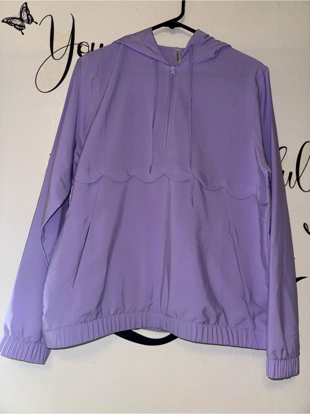 Lavender Ebb & Flow quarter-zip pullover windbreaker jacket. Size M - Picture 2 of 7